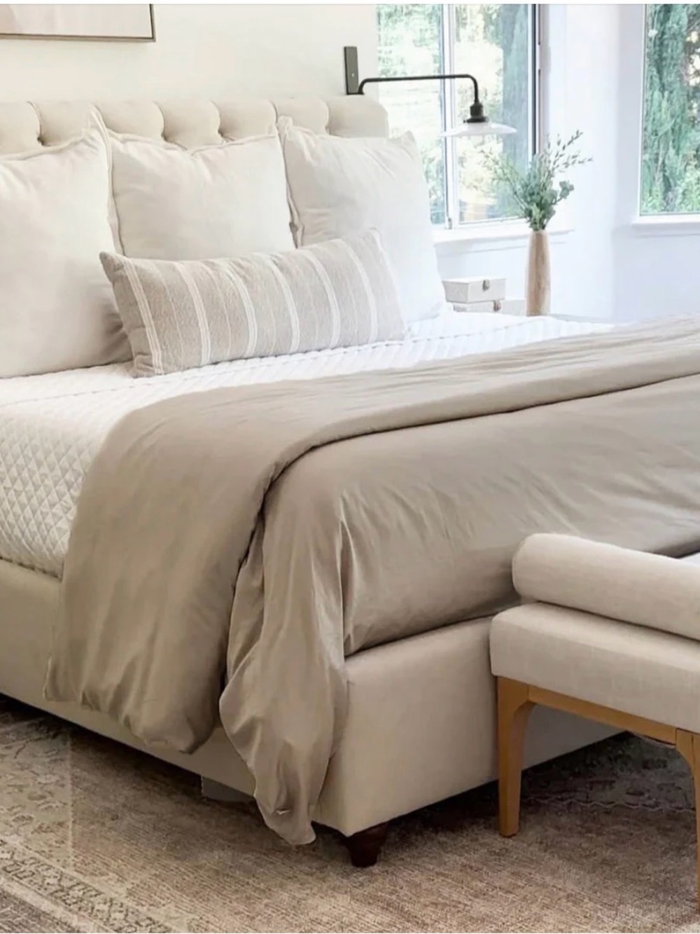 Simply Organic Bamboo duvet cover King/Cal King in Sand Drift - never used